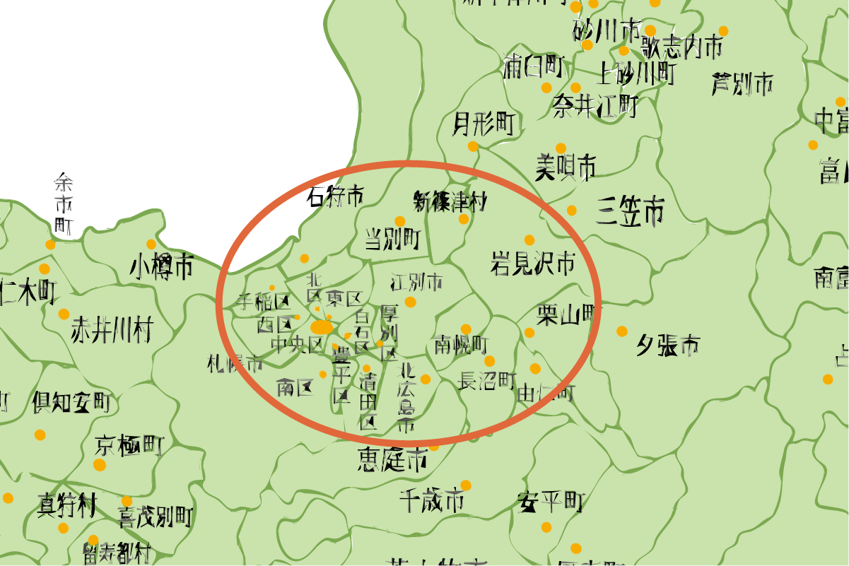 江別市近郊地図